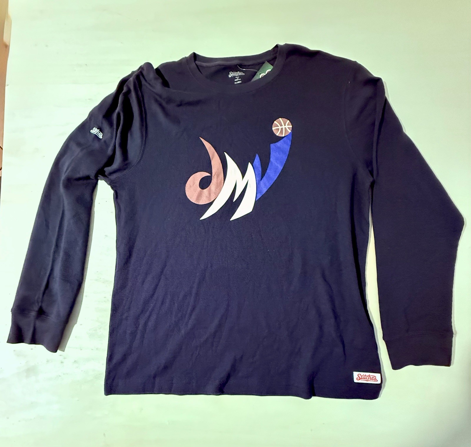 Washington Wizards Stitches Mens Long Sleeve Thermal Shirt Blue Size XL NWT