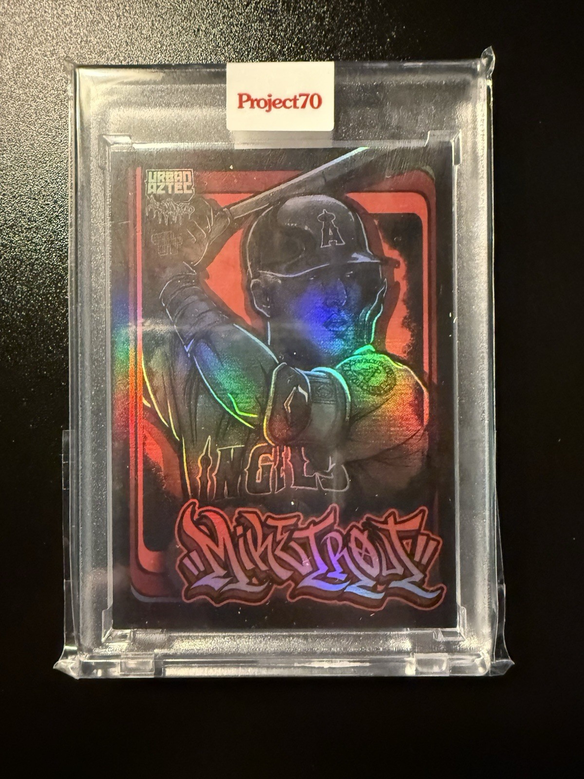 Mike Trout Project 70 Card 795 by Toy Tokyo RAINBOW FOIL LE #58/70 GOAT