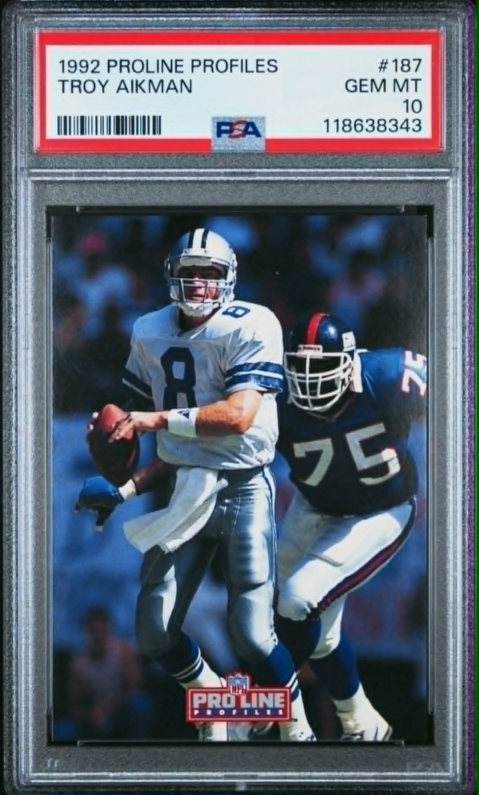1992 PRO LINE PROFILES #187 TROY AIKMAN COWBOYS HOF POP 10 PSA 10