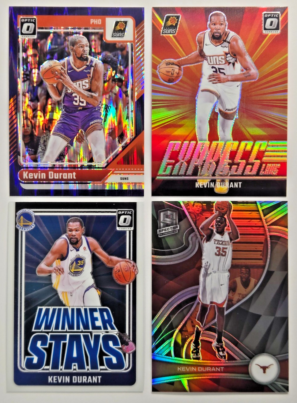 KEVIN DURANT SPECTRA SILVER PRIZM🌈 OPTIC PURPLE SHOCK INSERT PARALLEL LOT(4)