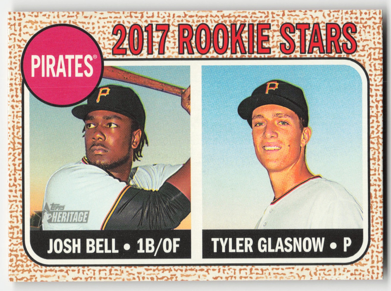 2017 Topps Heritage (Josh Bell / Tyler Glasnow) Rookie #36 Pirates RC