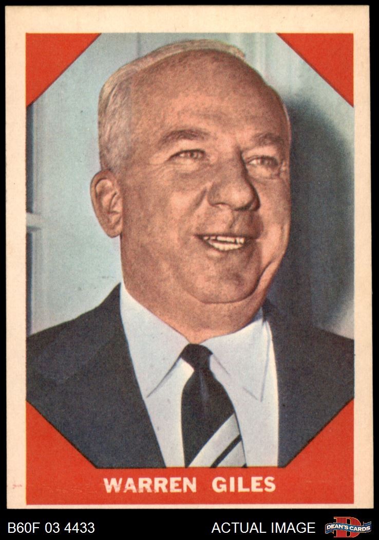 1960 Fleer #73 Warren Giles none HOF 5 – EX