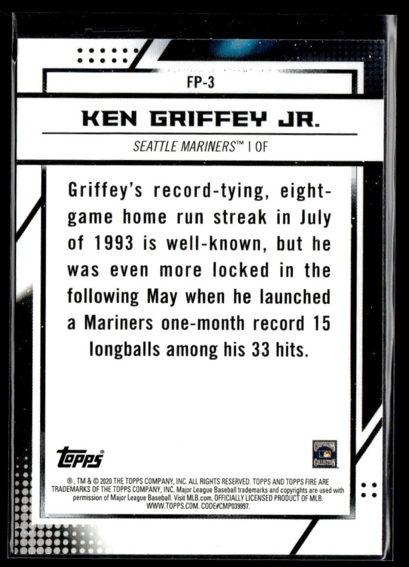 2020 Topps Chrome Fire NBCD Preview Ken Griffey Jr. Seattle Mariners #FP-3