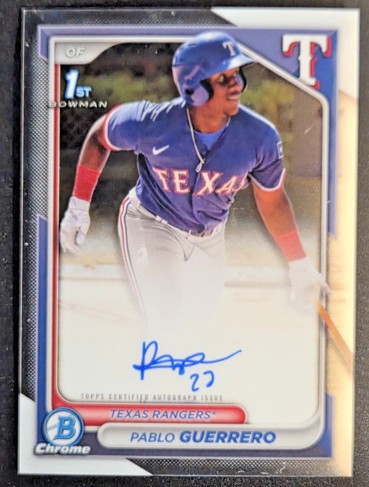 2024 Bowman Chrome Pablo Guerrero Auto 1st Prospect #CPA-PG Texas Rangers