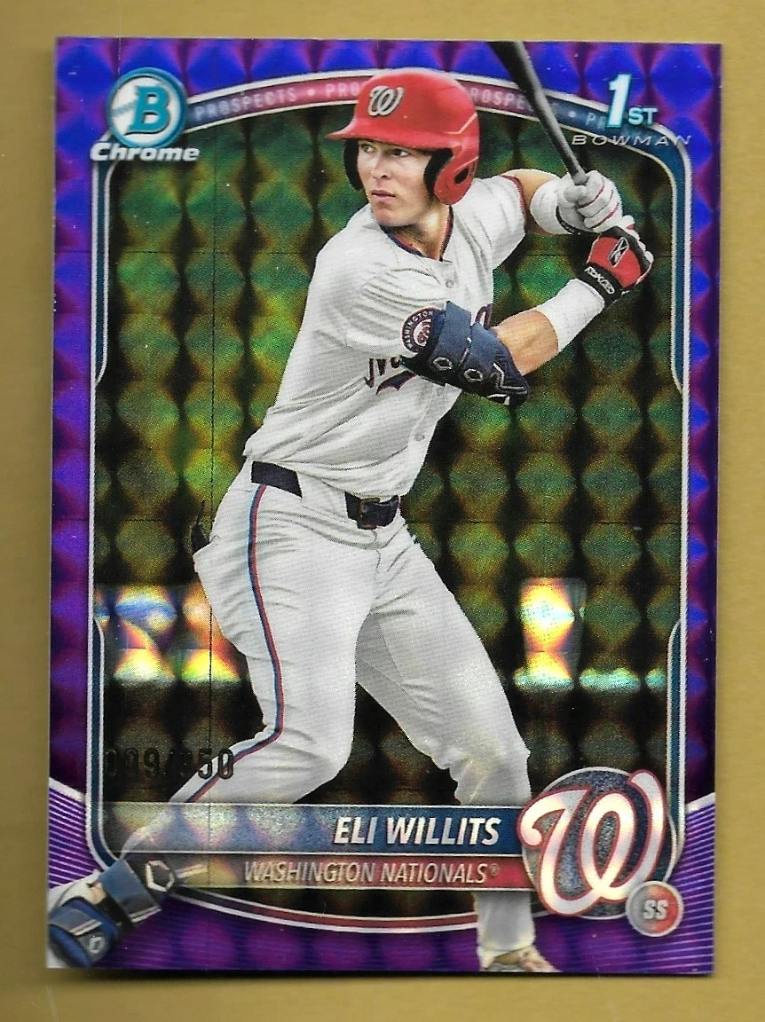 ELI WILLITS 2025 TOPPS BOWMAN CHROME 1ST PURPLE SP ROOKIE RC #’D /250 MLB
