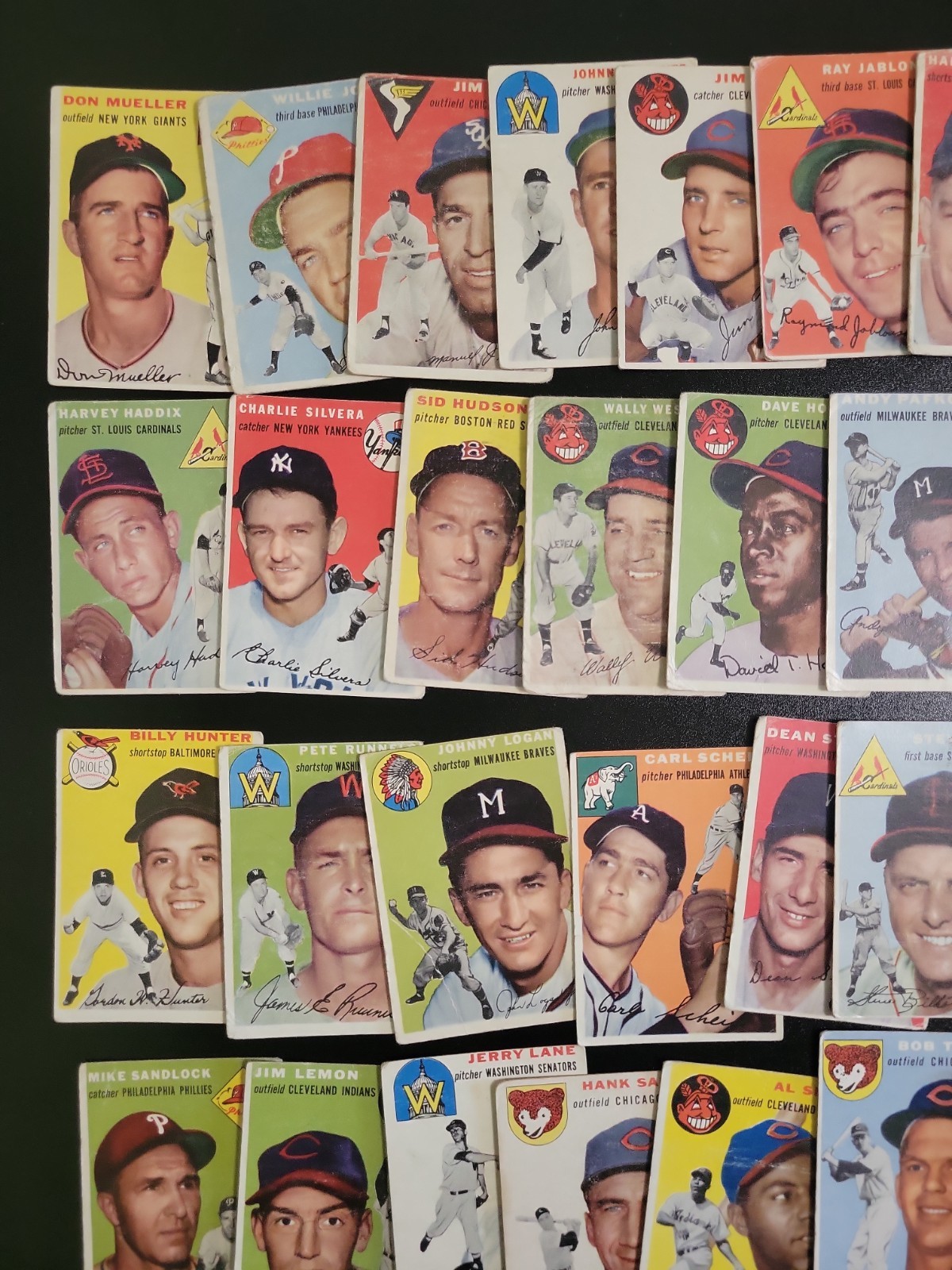 1954 Topps Baseball Card Lot – 43 Different Cards – W/ Hank Sauer and Gene Smith