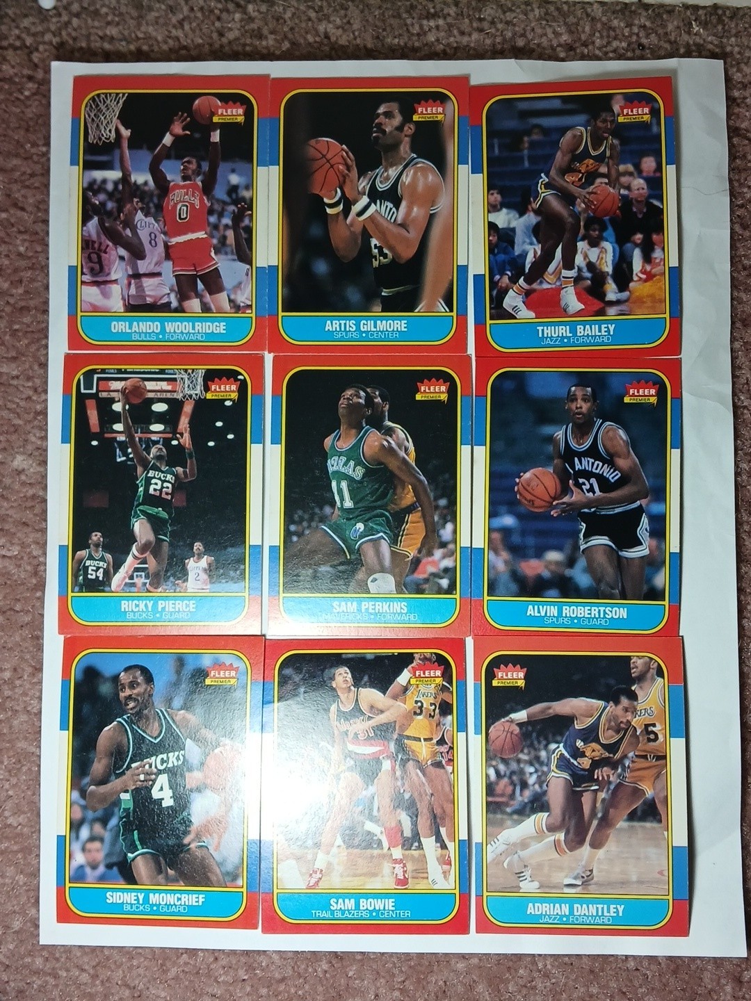 Lot Of 9 Fleer Premier 1986 Basketball