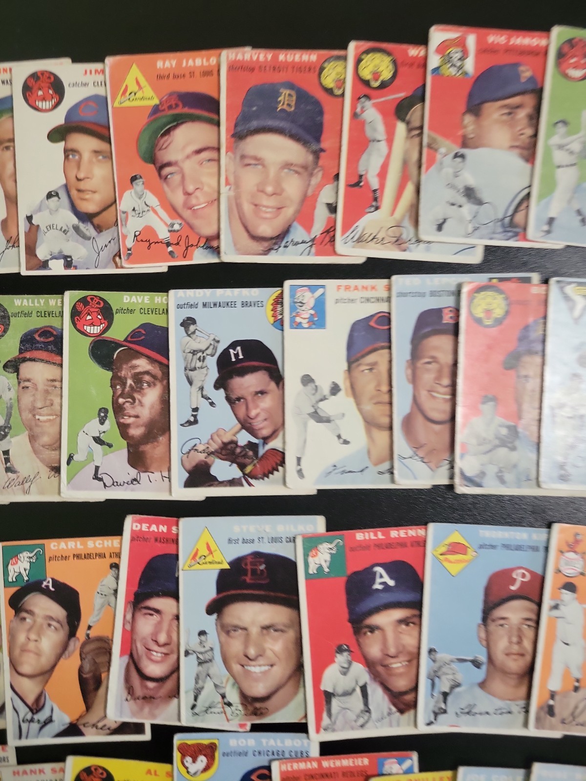 1954 Topps Baseball Card Lot – 43 Different Cards – W/ Hank Sauer and Gene Smith