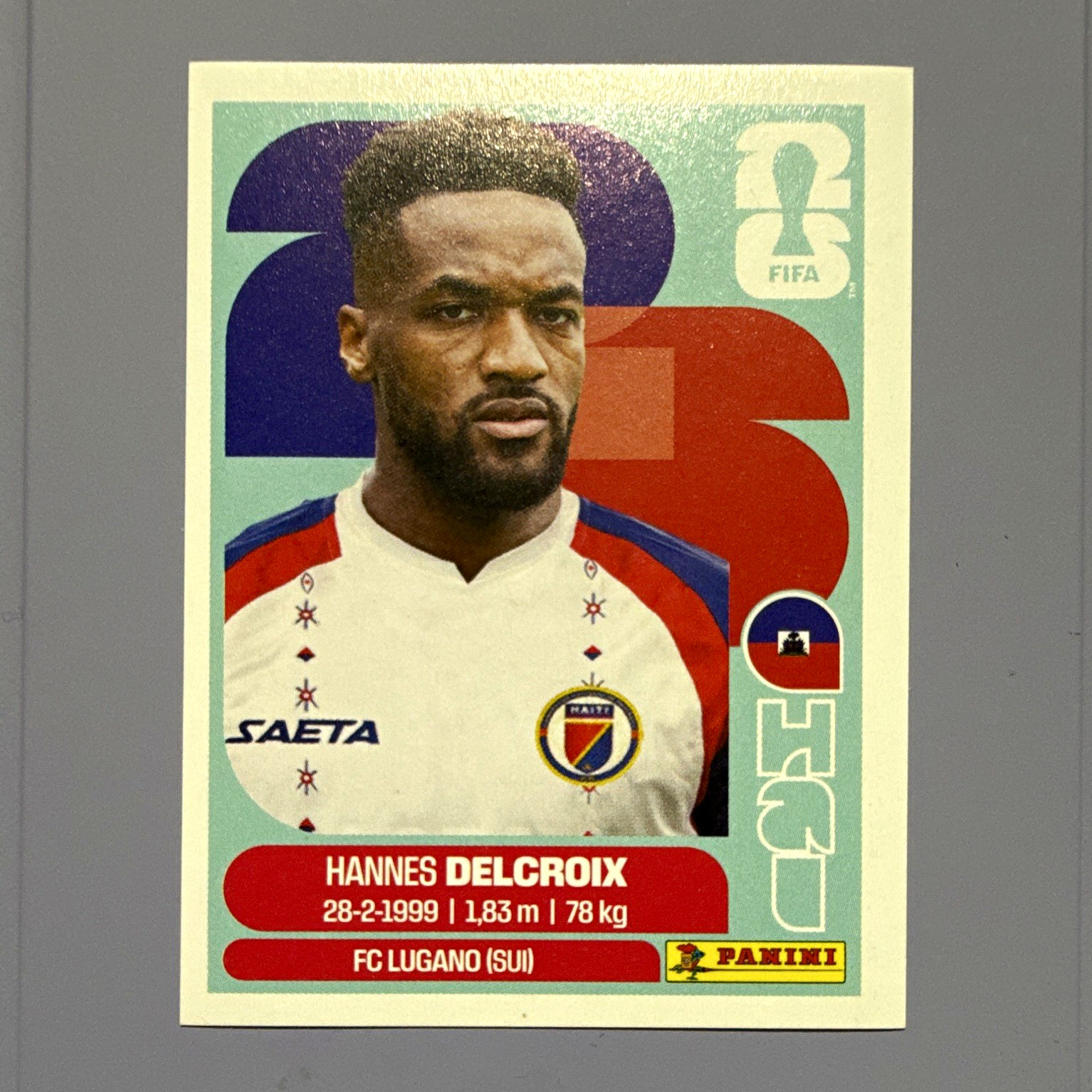 Panini FIFA World Cup 2026 Hannes Delcroix HAI 9 Portrait Sticker FC Lugano