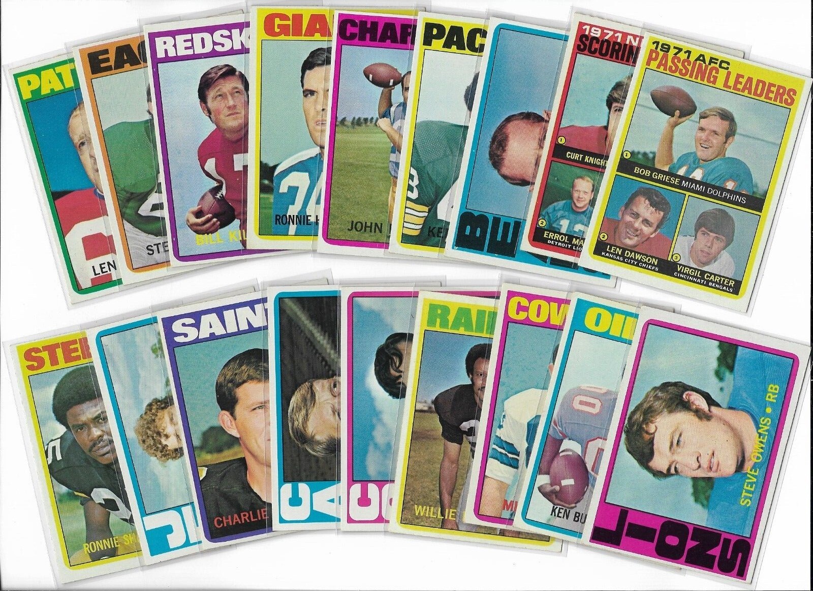 1972 Topps Football Singles Complete Your Set Big Selection Free Shipping