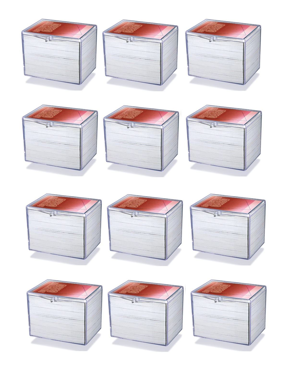 (12 Count) Ultra Pro 150-Card Hinged Plastic Boxes Holders For Trading Cards