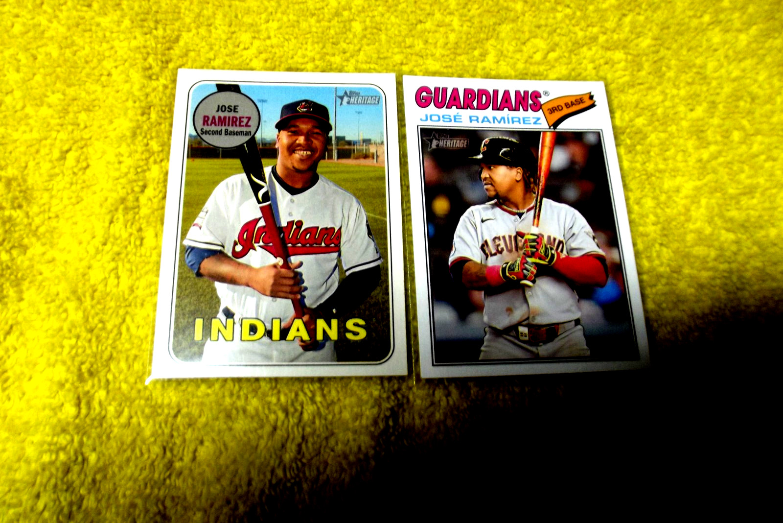 2018 Topps Heritage Baseball JOSE RAMIREZ #291 MT & 2026 HERITAGE JOSE #52 MINT