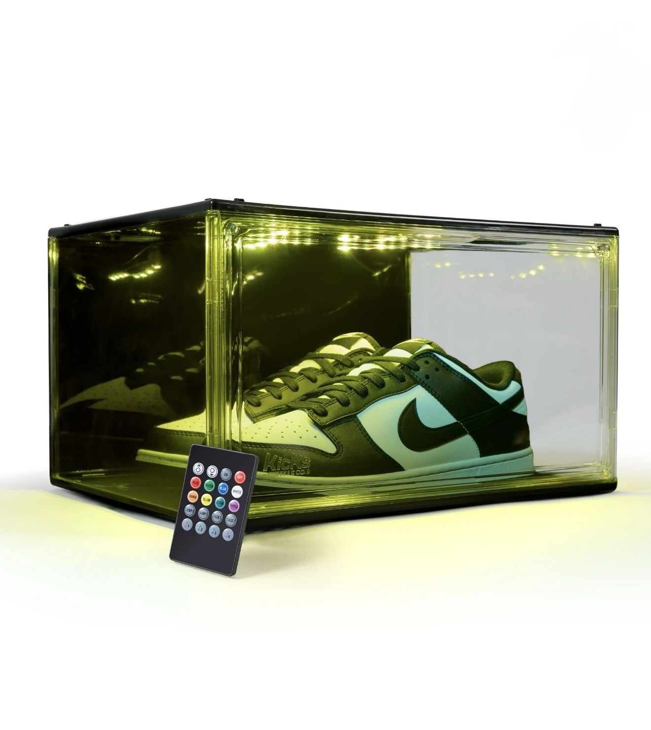 Basketball Shoe Display Case LED Stackable 1 Unit Magnetic Enclosure RGB Remote
