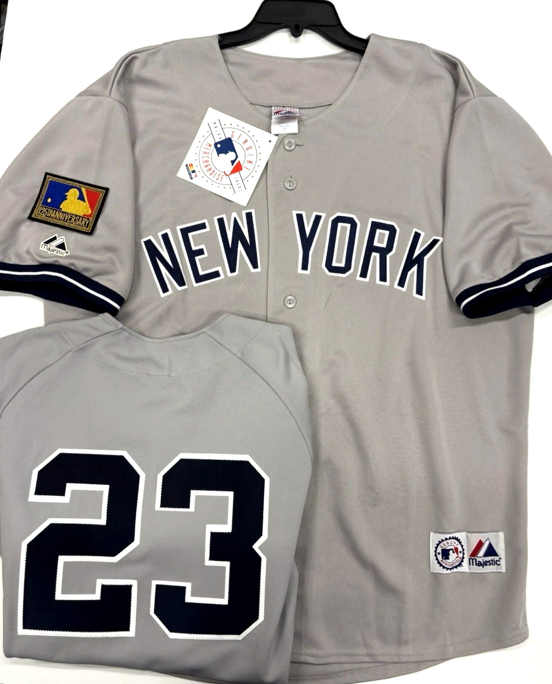 DON MATTINGLY NEW YORK YANKEES 1994 GRAY ROAD THROWBACK JERSEY MAJESTIC NEW