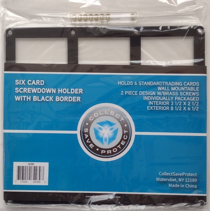 CSP 6 Card Recessed Screwdown Card Protector Black Border New NIP #6CSD