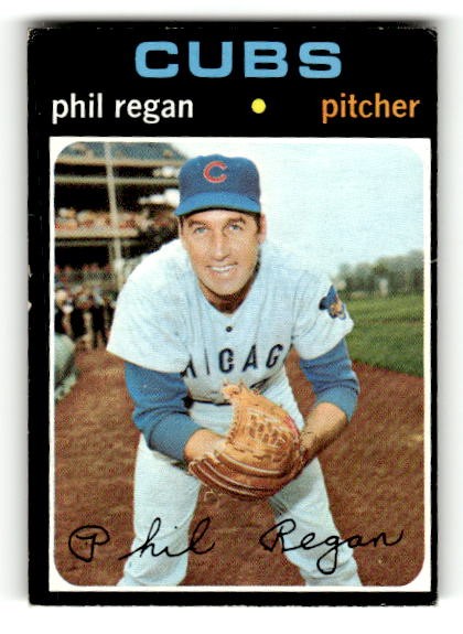 1971 Topps Chicago Cubs Phil Regan #634 VGEX IMPRINT MARK