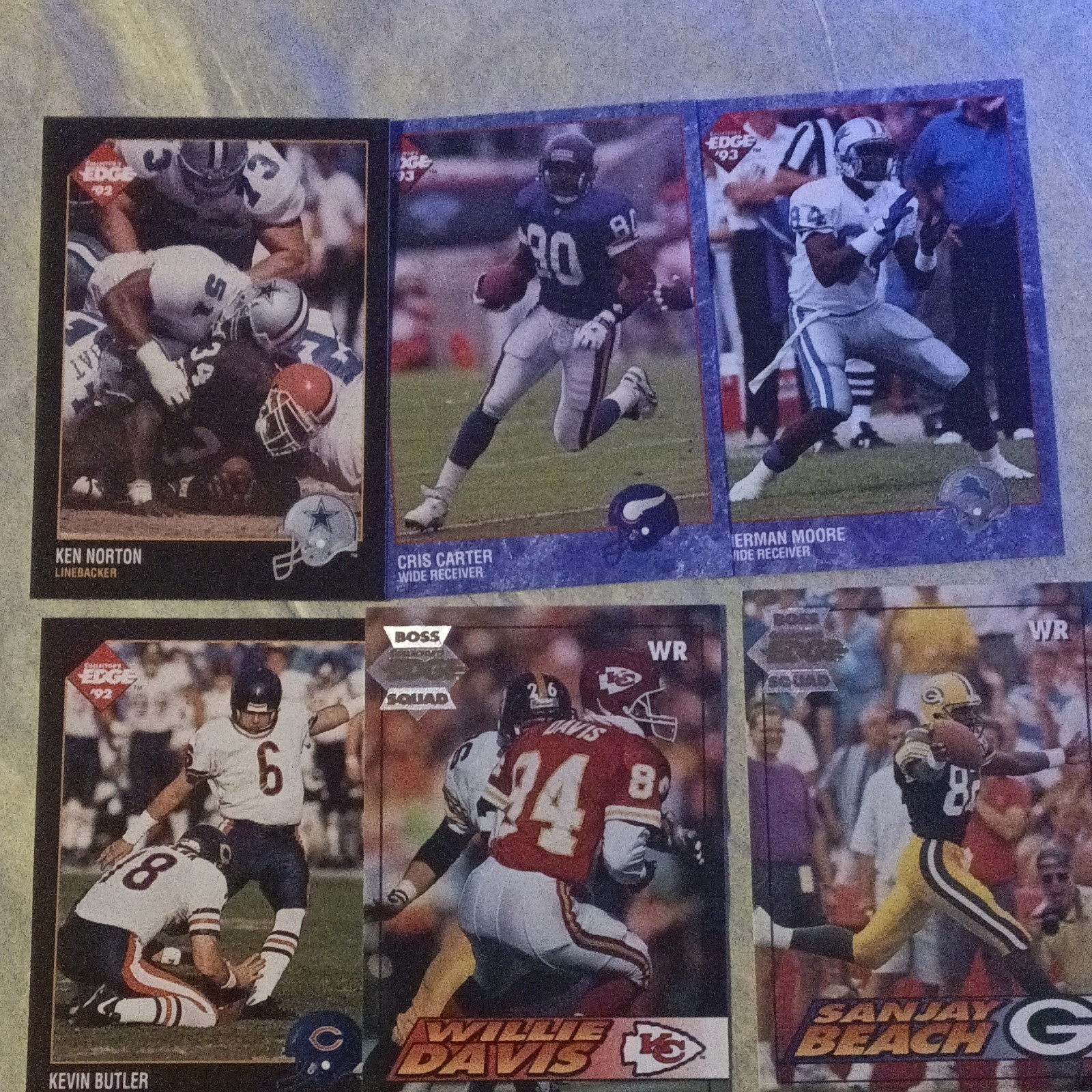 Collector’s Edge 1992-93 NFL Football 6-Card Lot 1st Edition Boss Squad
