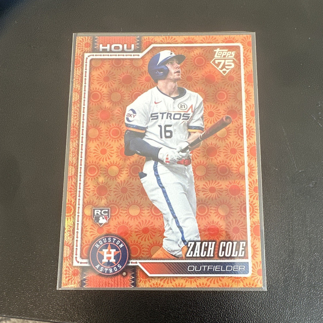 Topps 2026 Series 2 Zach Cole Houston Astros RC Baseball Card Orange Sun Foil