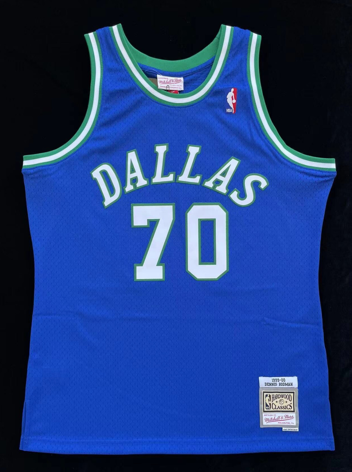 100% Authentic Dennis Rodman Dallas Mavericks 1999-00 Swingman Jersey Throwback