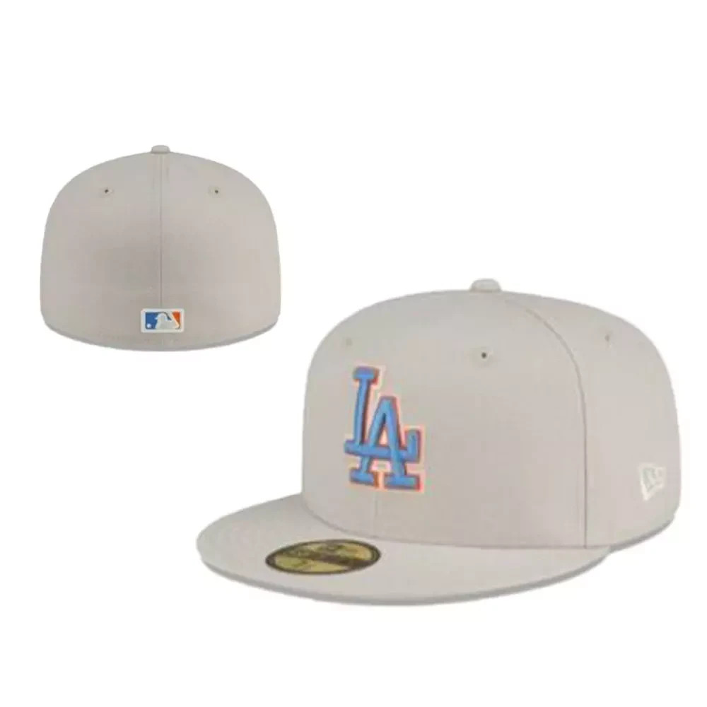 Los Angeles Dodgers Hat Fitted LA 59FIFTY Solid Color Series Basic Stitched Cap