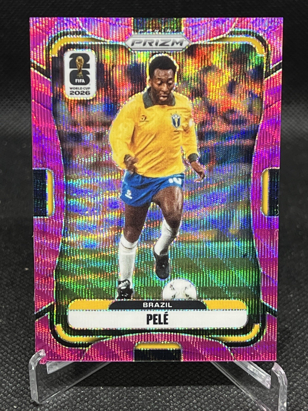 2026 Prizm World Cup FIFA Pele #96 Fuchsia Wave /65 Brazil SSP