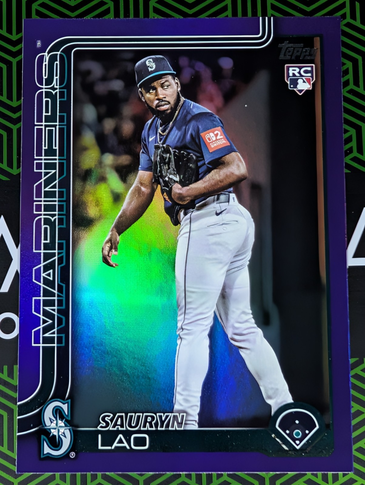 Sauryn Lao (RC) 2025 Topps Update Series Rookie Purple Foil 189/250 Mariners