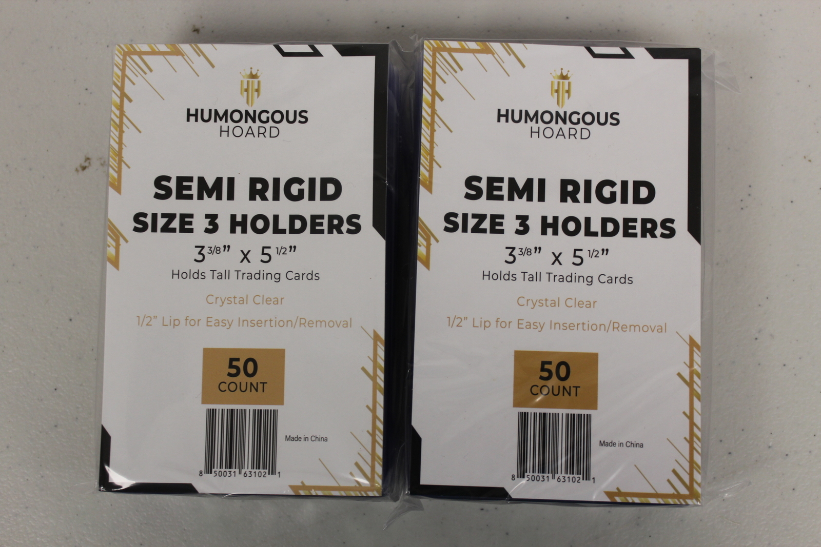 (100) Humongous Hoard Semi Rigid Size 3 Tall Boys Oversize 3 3/8 x 5 1/2″