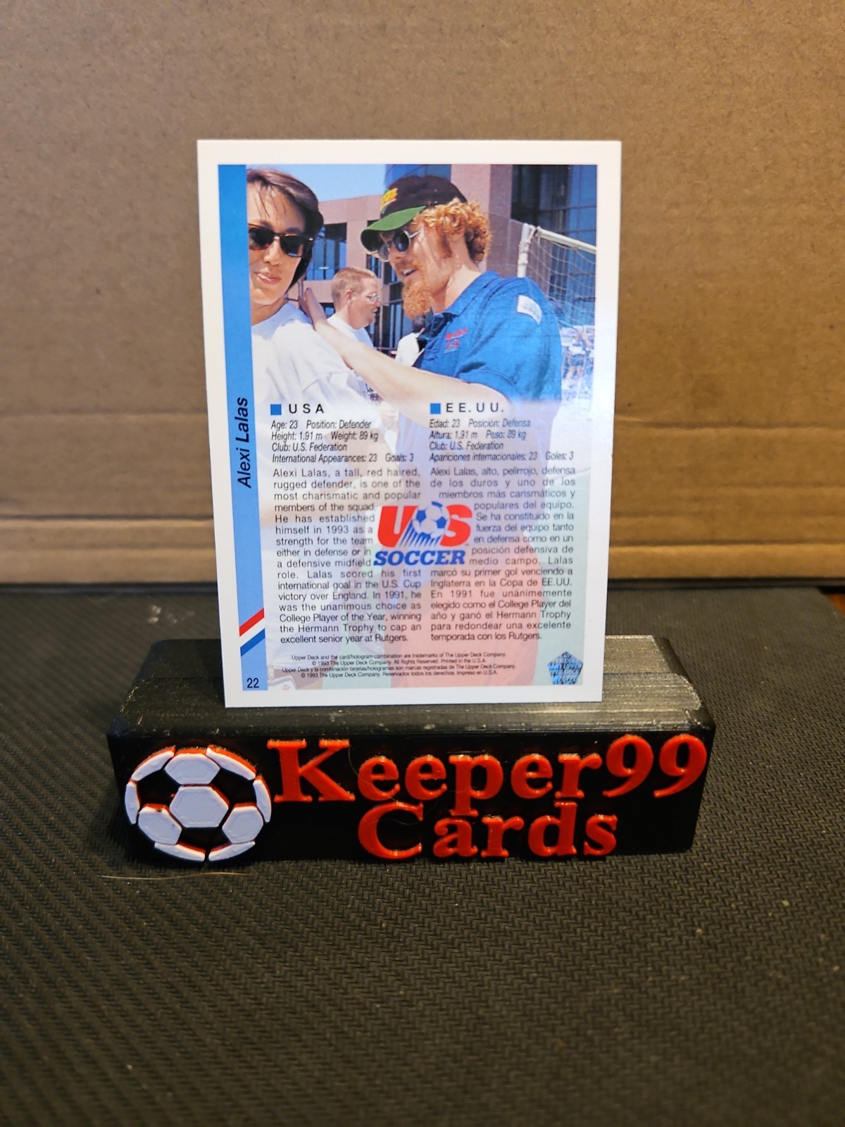 1993 Upper Deck World Cup 94 Preview English/Spanish – Alexi Lalas #22 (RC)