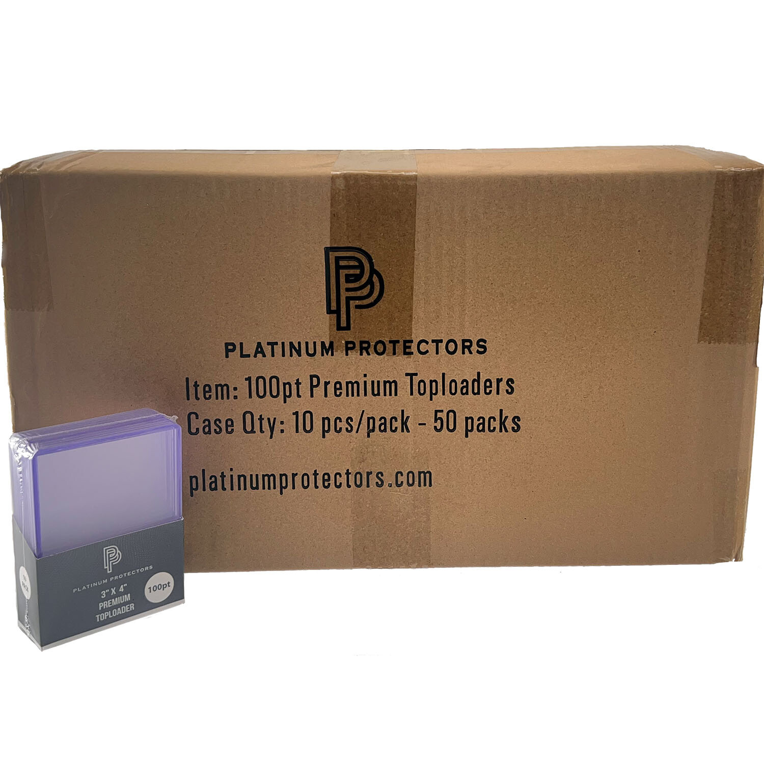 500 – 100pt Top Loaders Full Case Platinum Protectors Premium Thick Toploaders