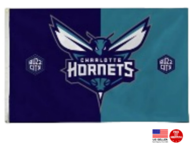 Charlotte Hornets 3×5 Man Cave Flag 3 x 5 Tailgating Banner USA Seller New Ball