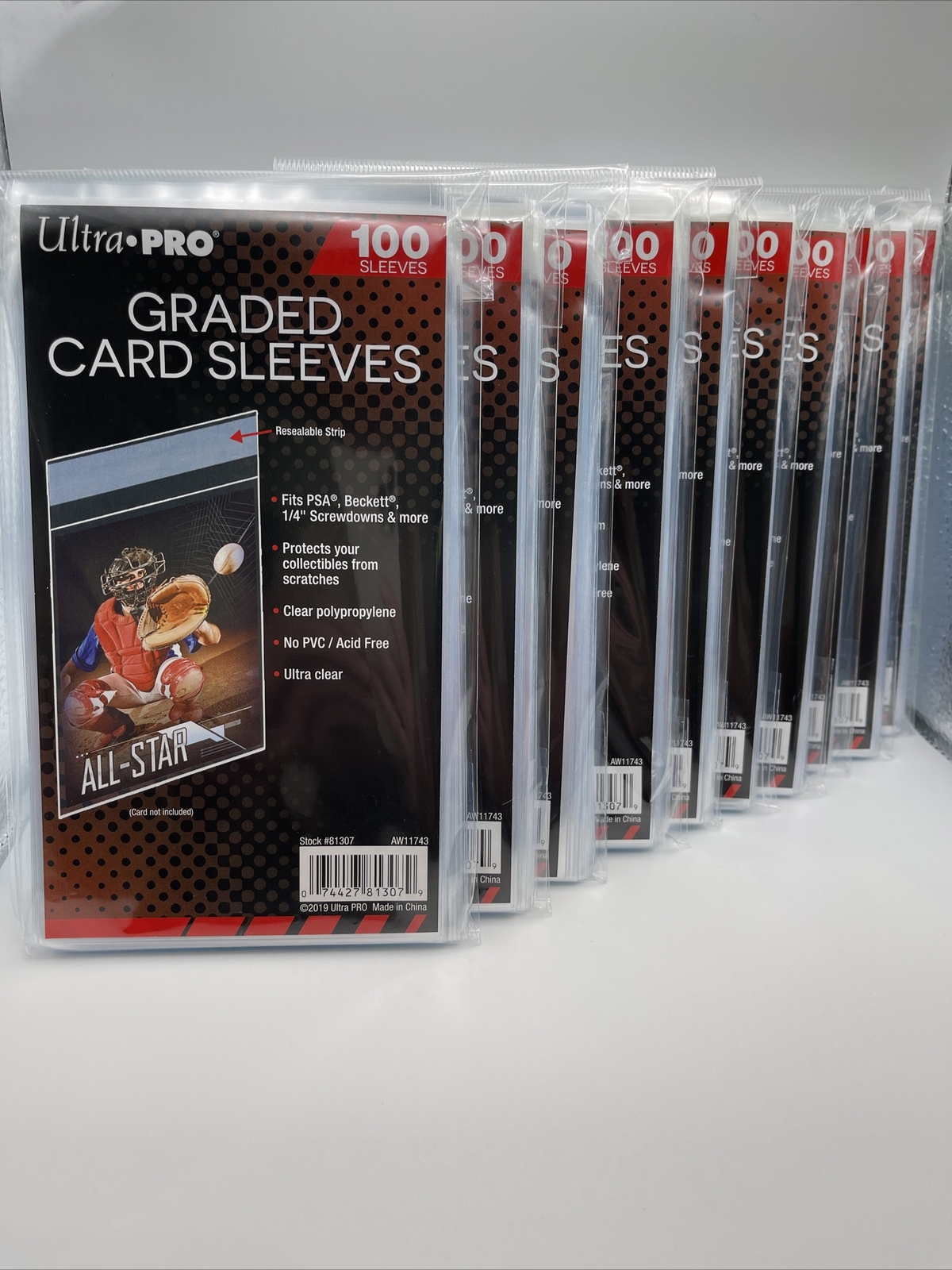 Ultra Pro GRADED Card Sleeves 10 Packs of 100, 1000 Total