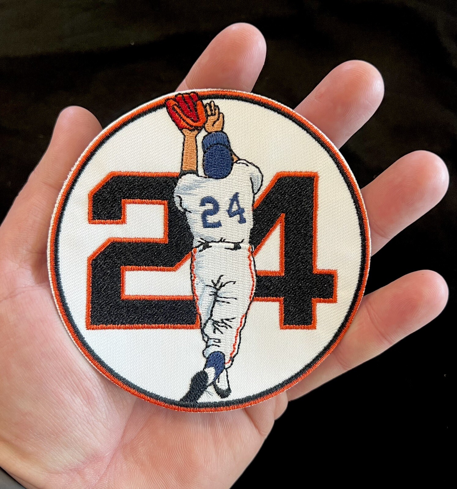 Willie Mays RARE 24 HOF New York SF Giants 4in. Iron Sew On Embroidered Patch
