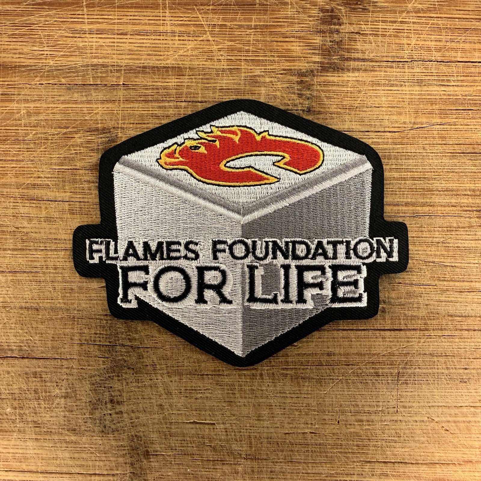 Calgary Flames Foundation For Life NHL 4.5×3.5in Embroidered Patch