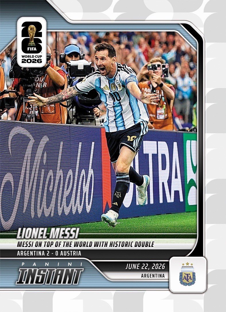 Lionel Messi 2026 Panini Instant FIFA World Cup #89 TWO GOALS + RECORD! Presale