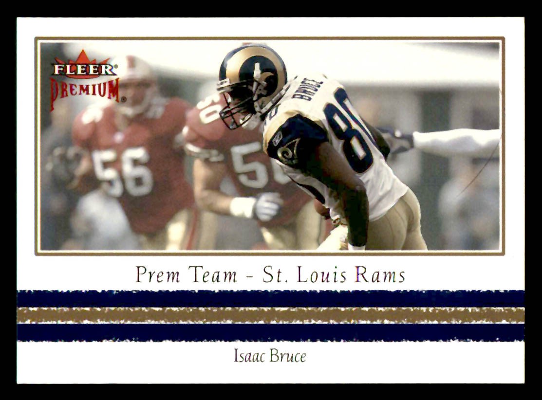 2002 Fleer Premium #24PT Isaac Bruce /500 Team Ruby St. Louis Rams