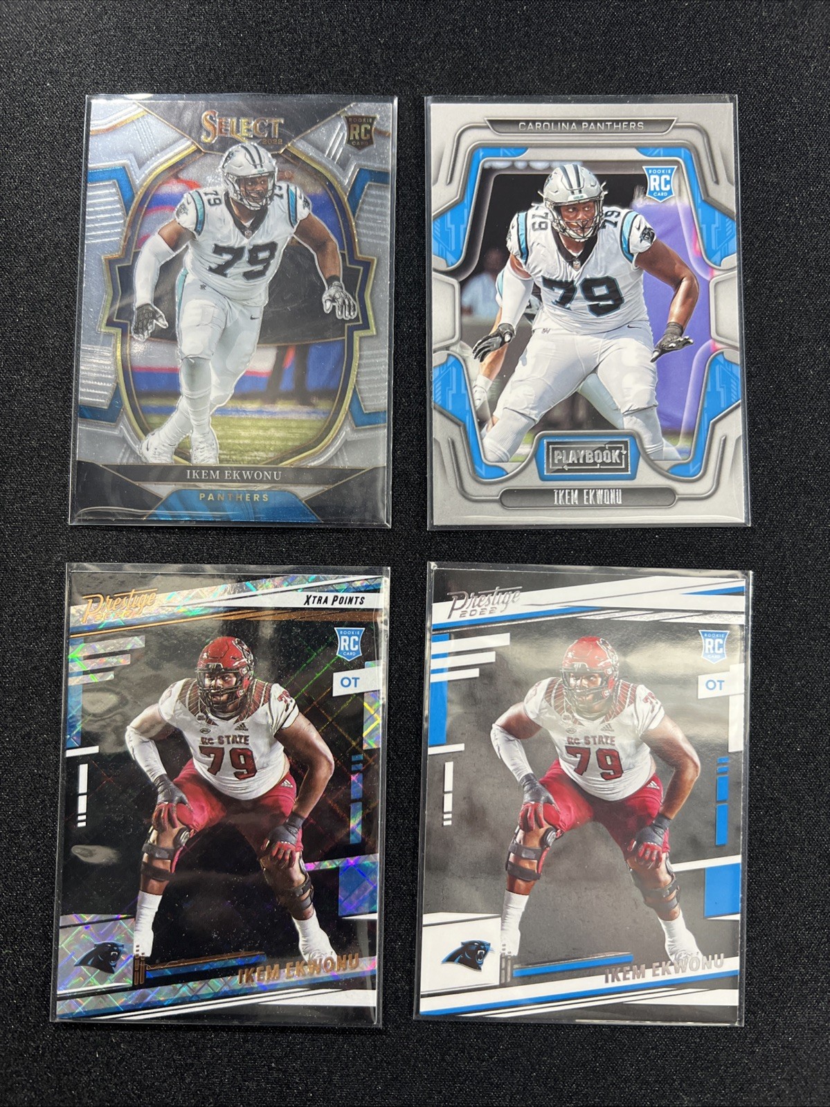 2022 Ikem Ekwonu (4) Rookie Card Lot Panini NFL Carolina Panthers (F372)