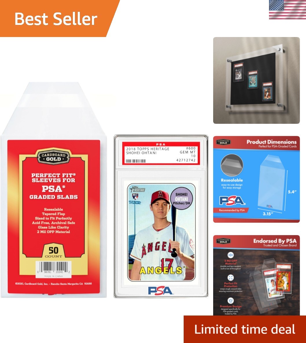 PSA Graded Card Sleeves – 50 Count with PSA Logo, Resealable Slabs Sleeve – P…