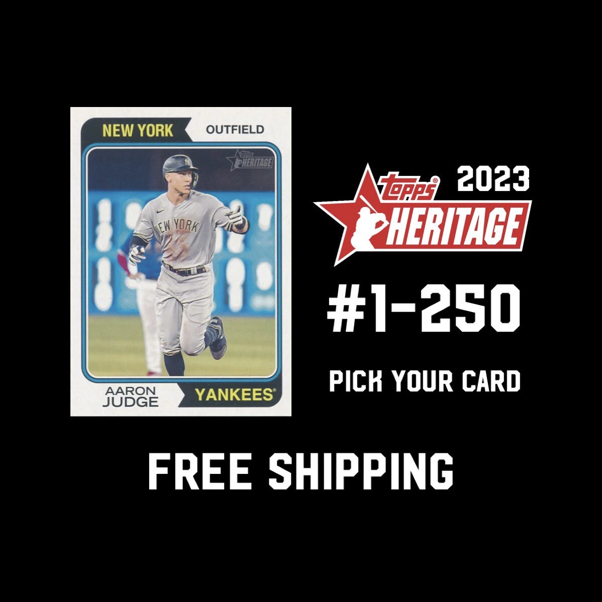 2023 Topps Heritage – Cards #1-250 – You Pick & Complete Your Set (QTY)
