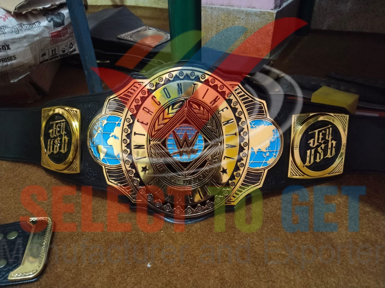 The Jey Uso WWE New Intercontinental Heavyweight Wrestling Championship Belt.