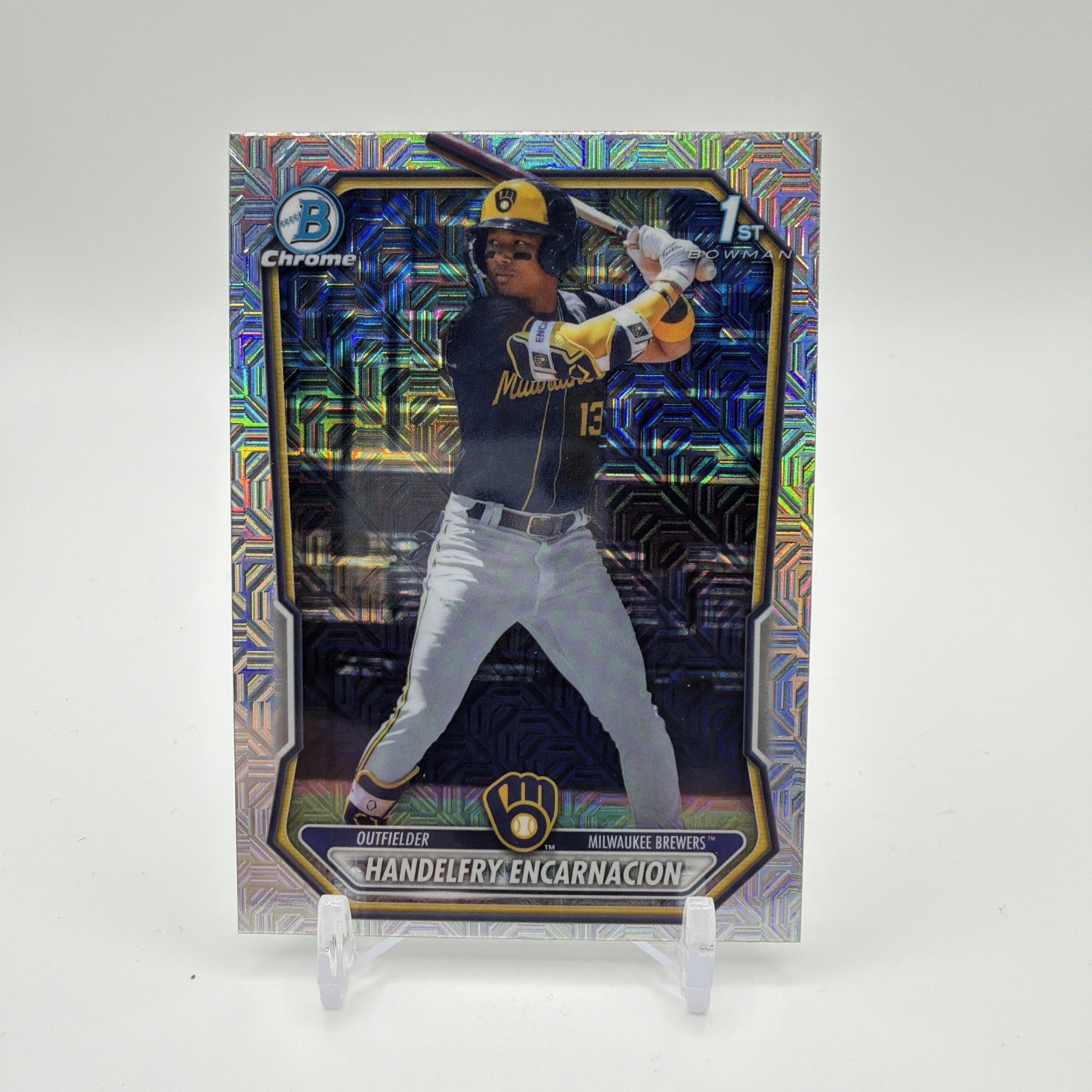 Handelfry Encarnacion 1st Chrome Mojo Refractor 2026 Bowman Card #BCP-47 Brewers