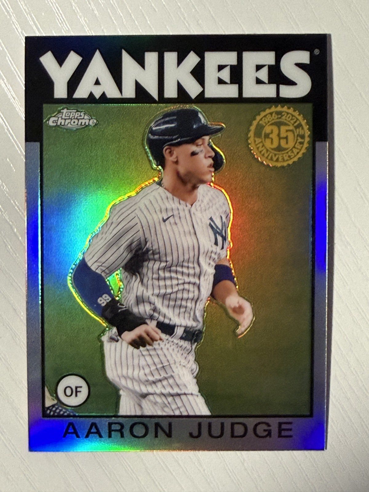 Aaron Judge 2021 Topps Chrome 1986 Chrome Refractor #86BC-1 New York Yankees