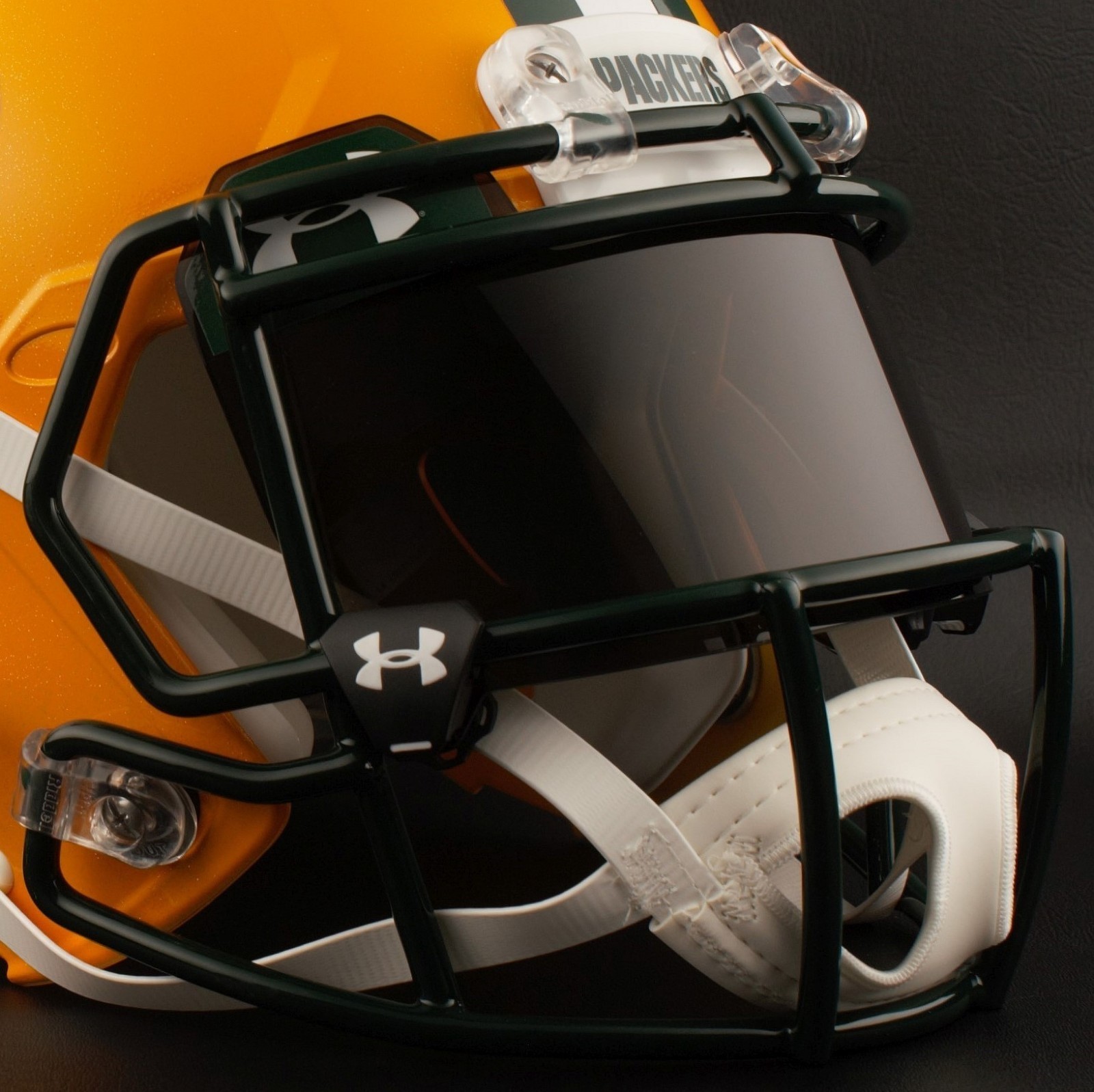 GREEN BAY PACKERS NFL Authentic GAMEDAY Football Helmet w/ BLACK-TINT Eye Shield