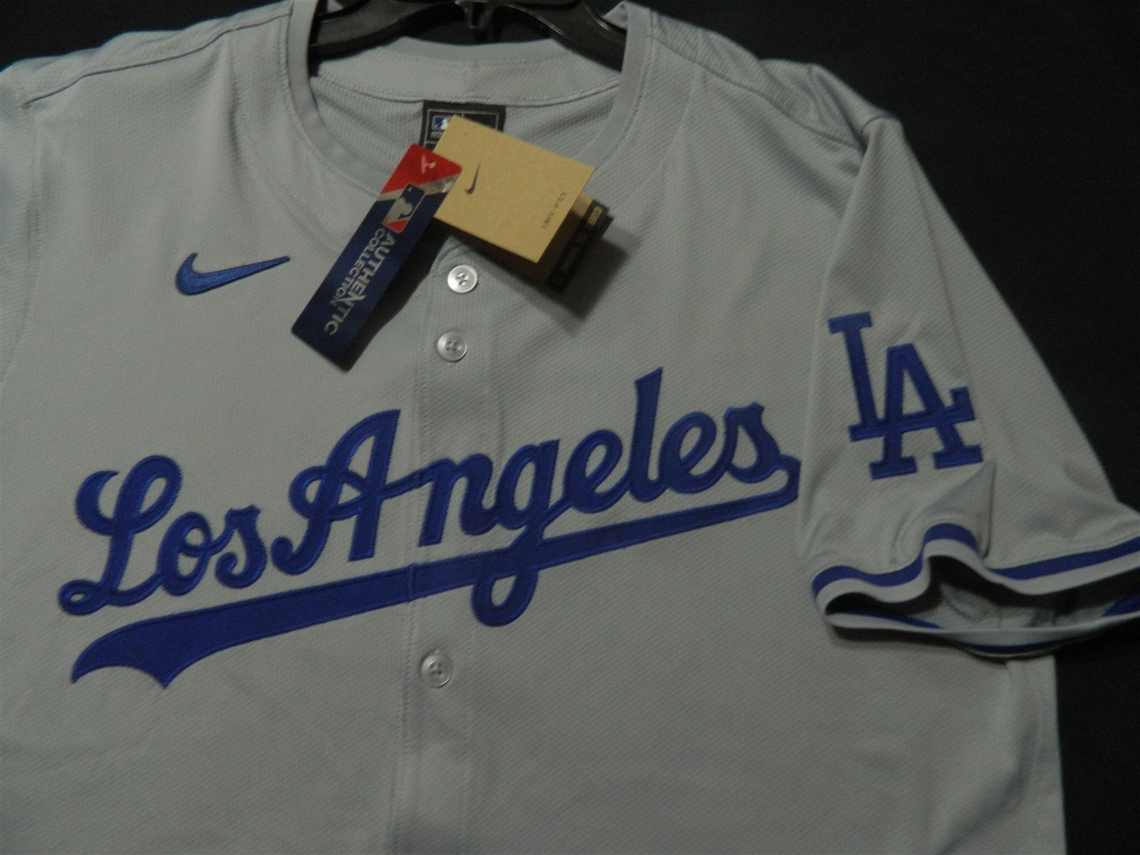 Authentic Los Angeles Dodgers Vapor Elite Road Gray Jersey 44 Reg.$355
