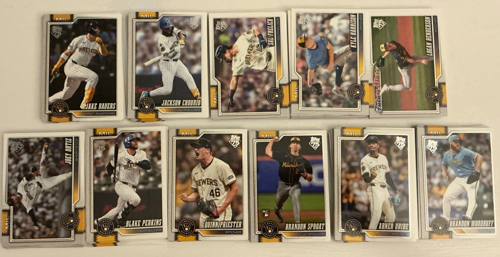 Topps 2026 Series 2 – Milwaukee Brewers – Team Set of 11 Cards
