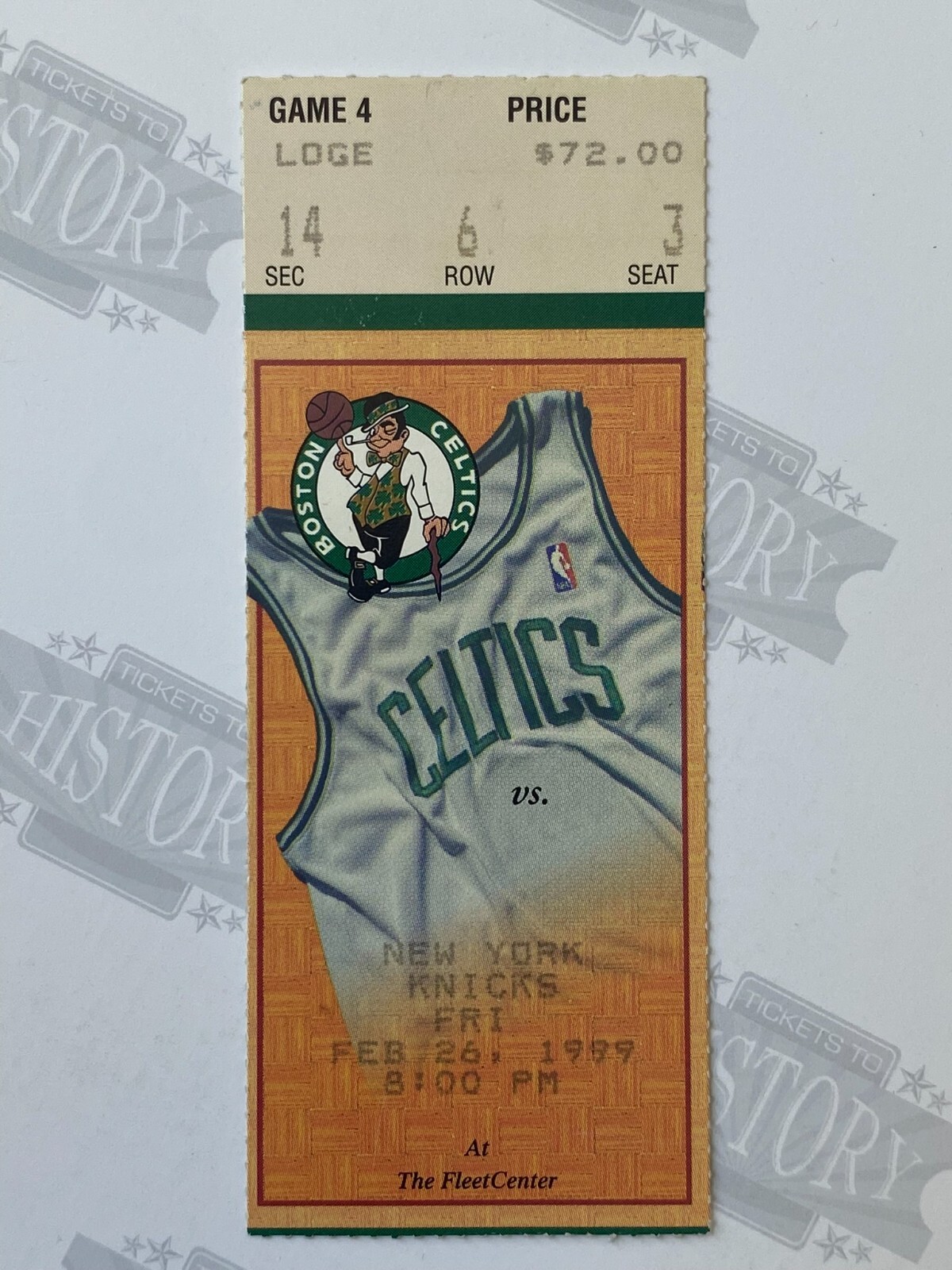 1999 Knicks Celtics Ticket 2/26/99 Paul Pierce 200th Point 10th Game Rookie Year