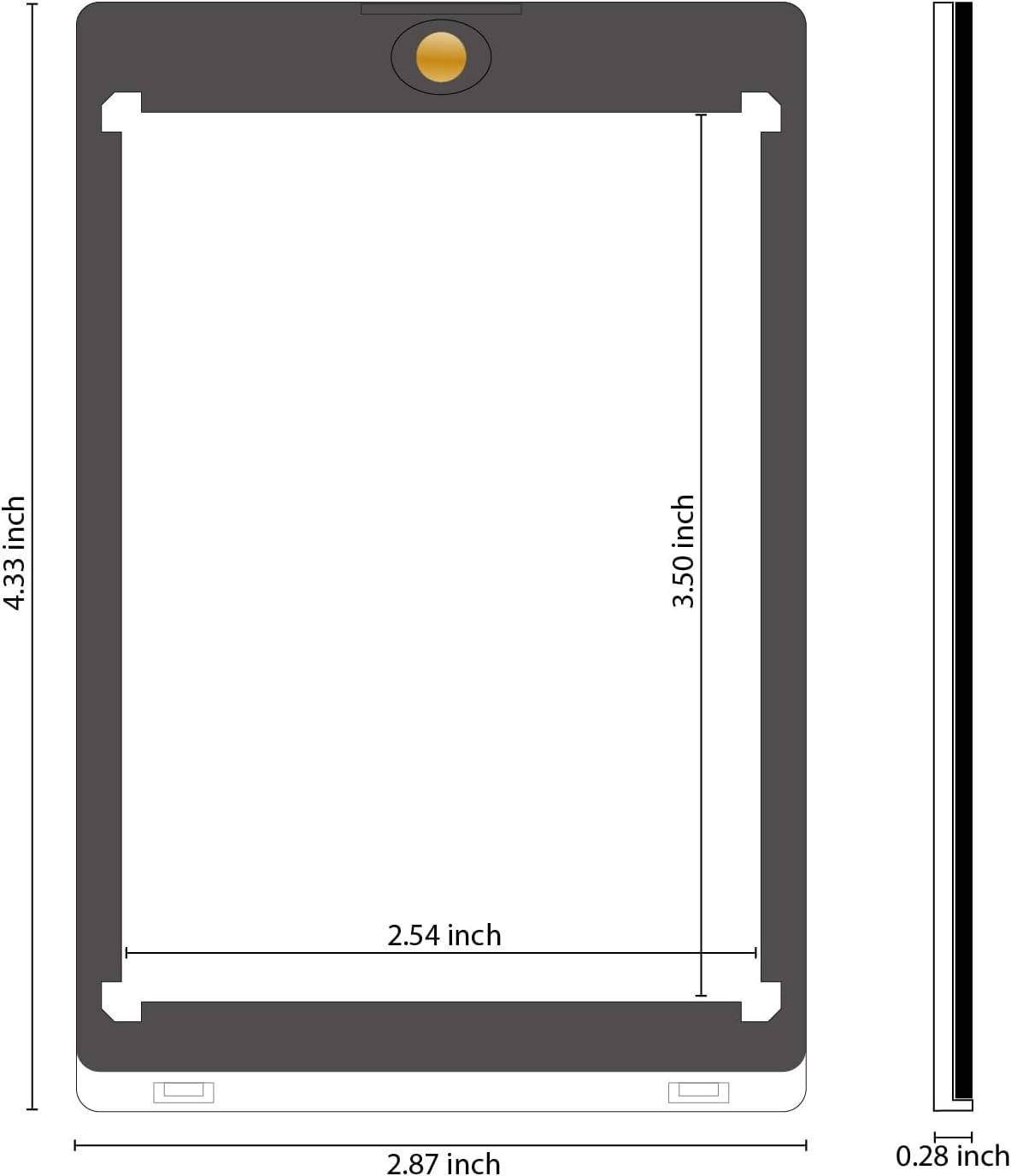 35pt Trading Card Protector Magnetic Case Black Border Clear Display Holder