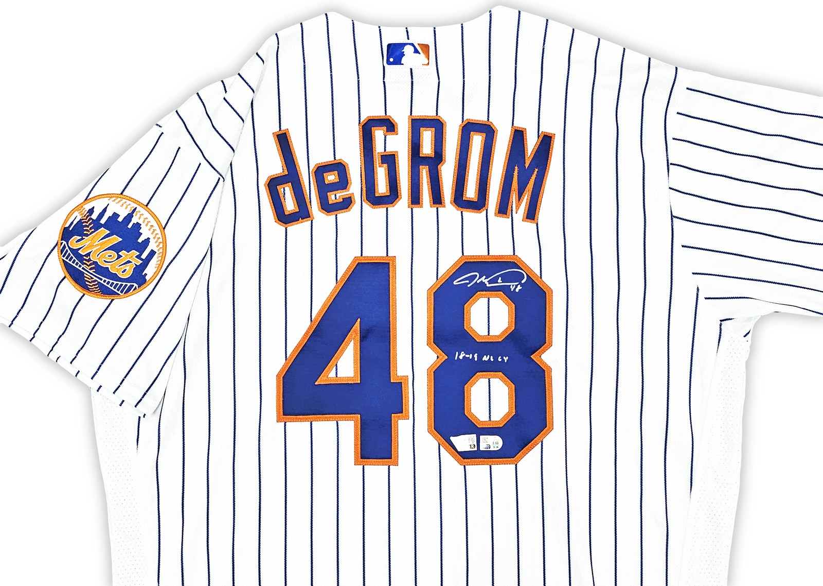 Mets Jacob deGrom Auto White Nike Authentic Jersey Size 44 18-19 NL CY Fanatics