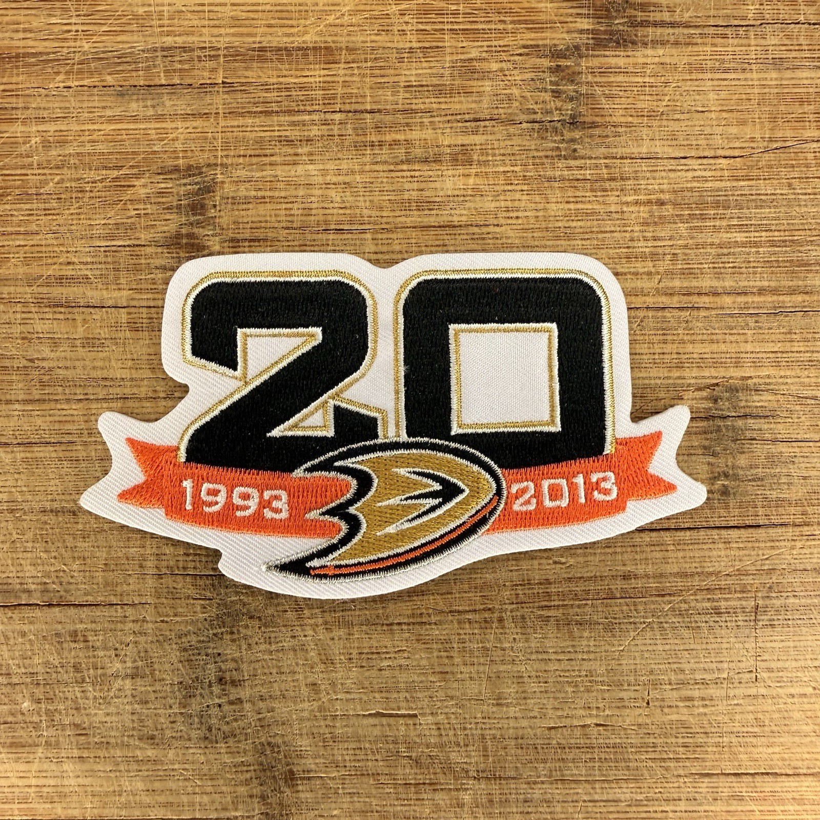 Anaheim Ducks 20th Anniversary NHL 1993-2013 Embroidered Patch 4×2.5 in