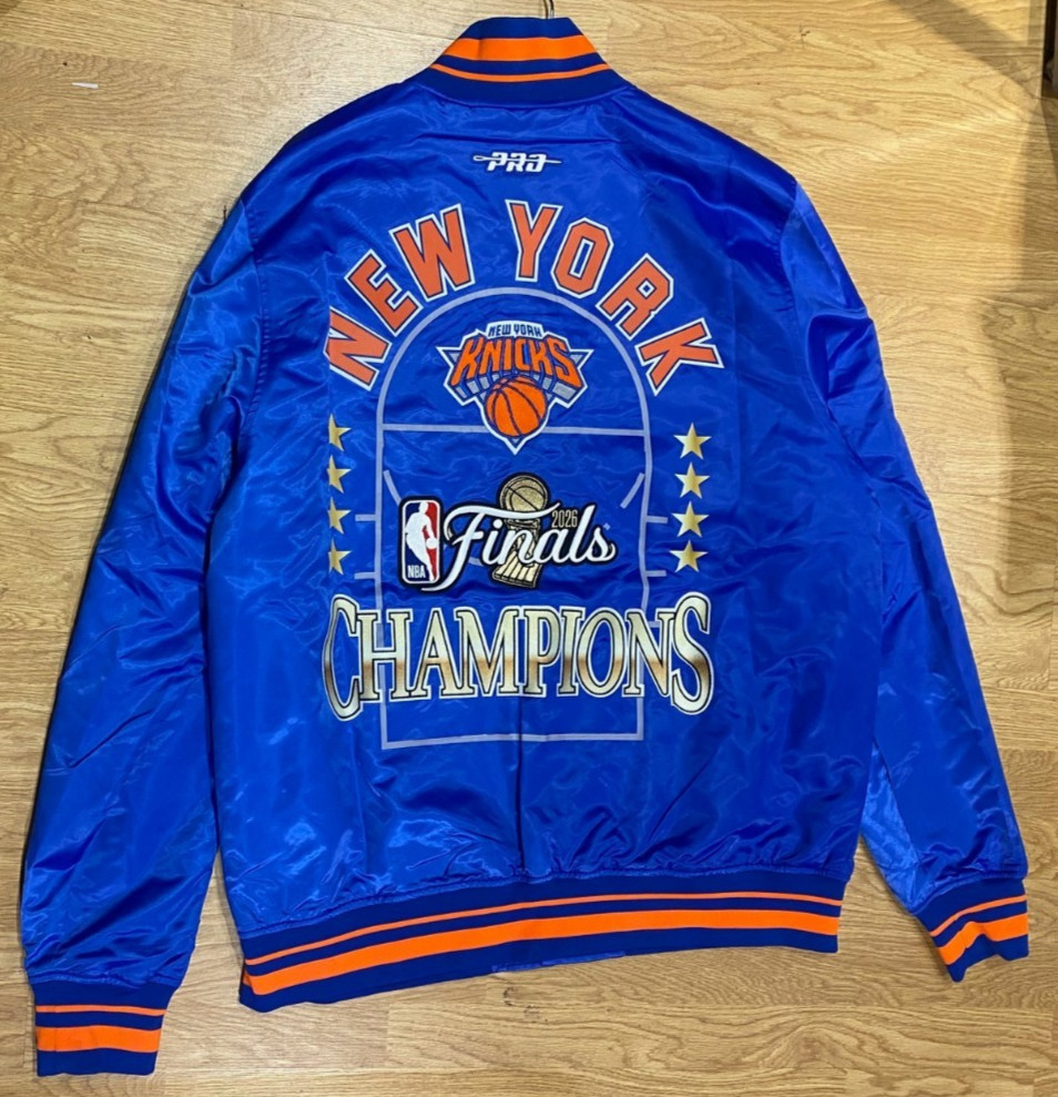 NEW YORK KNICKS CHAMPIONSHIP JACKET NBA SATIN MENS PRO STANDARD BLUE NEW W TAGS
