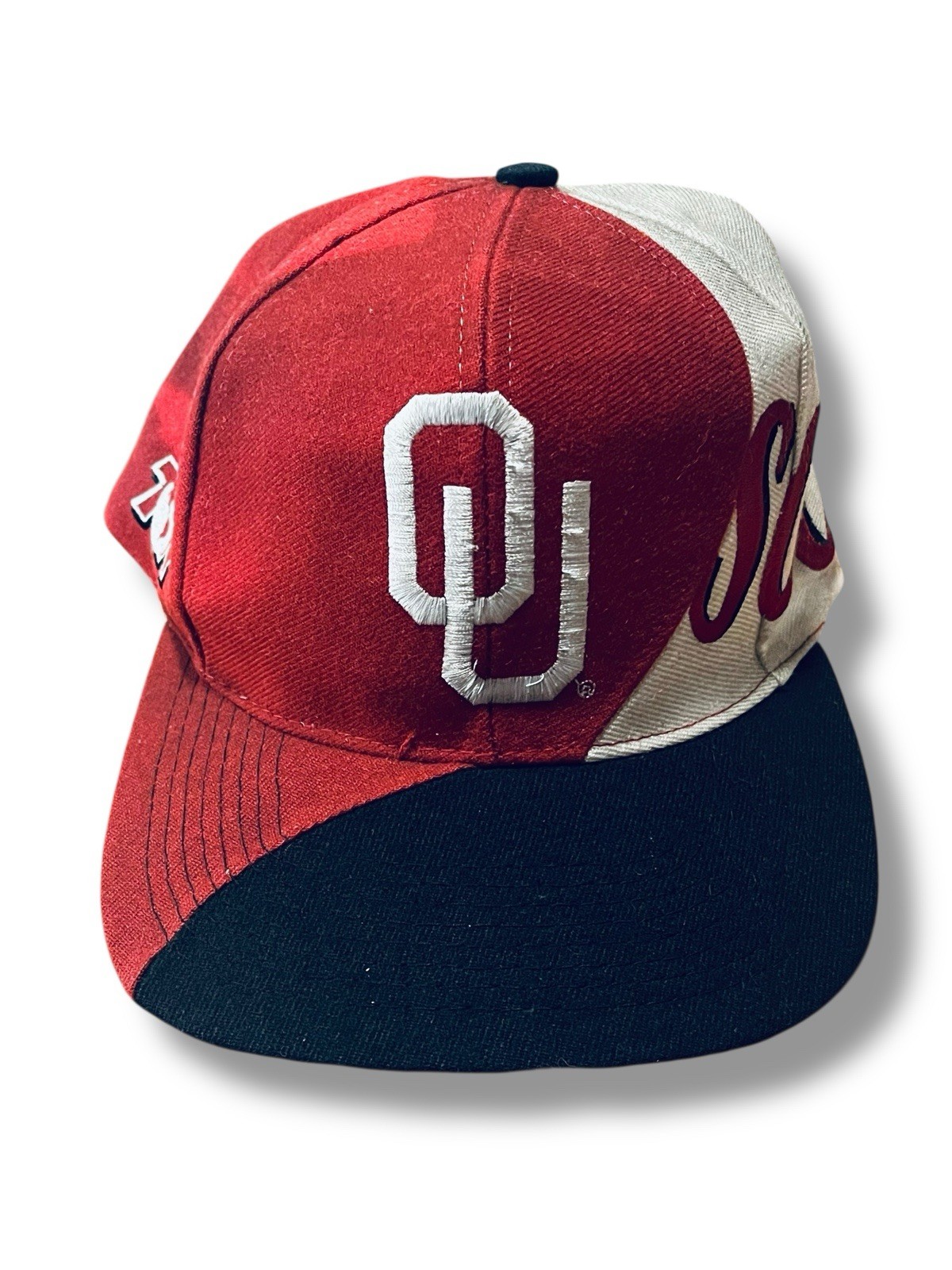 Vtg Oklahoma Sooners Snapback Hat The Wave TOW Top Of The World Signed Auto